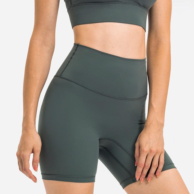 Abonlen Women Scrunch Seamless 2 Piece Workout Shorts High Waisted Yoga  Shorts Gym Running Athletic Biker Shorts
