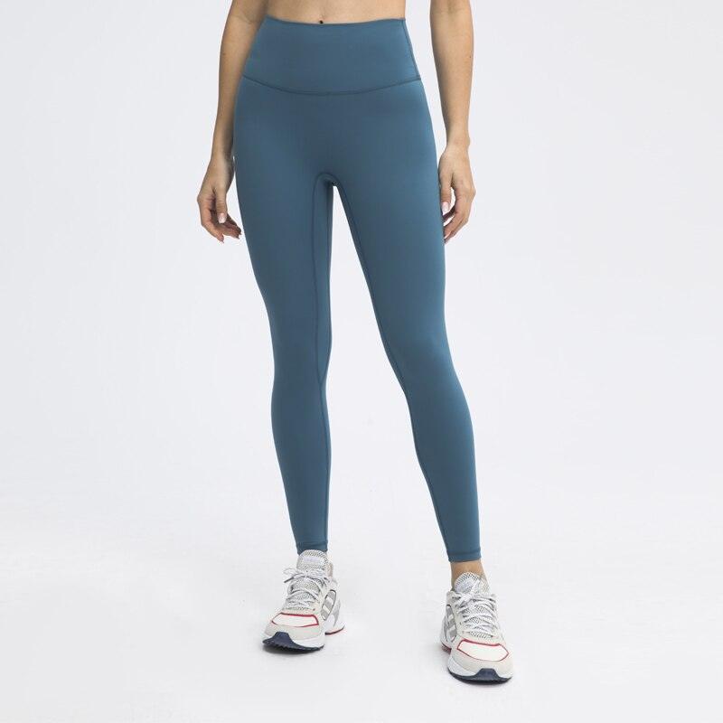 NUX Activewear Seamless Gray Blue Yoga Dance Leggings 30 Inch Inseam SMALL