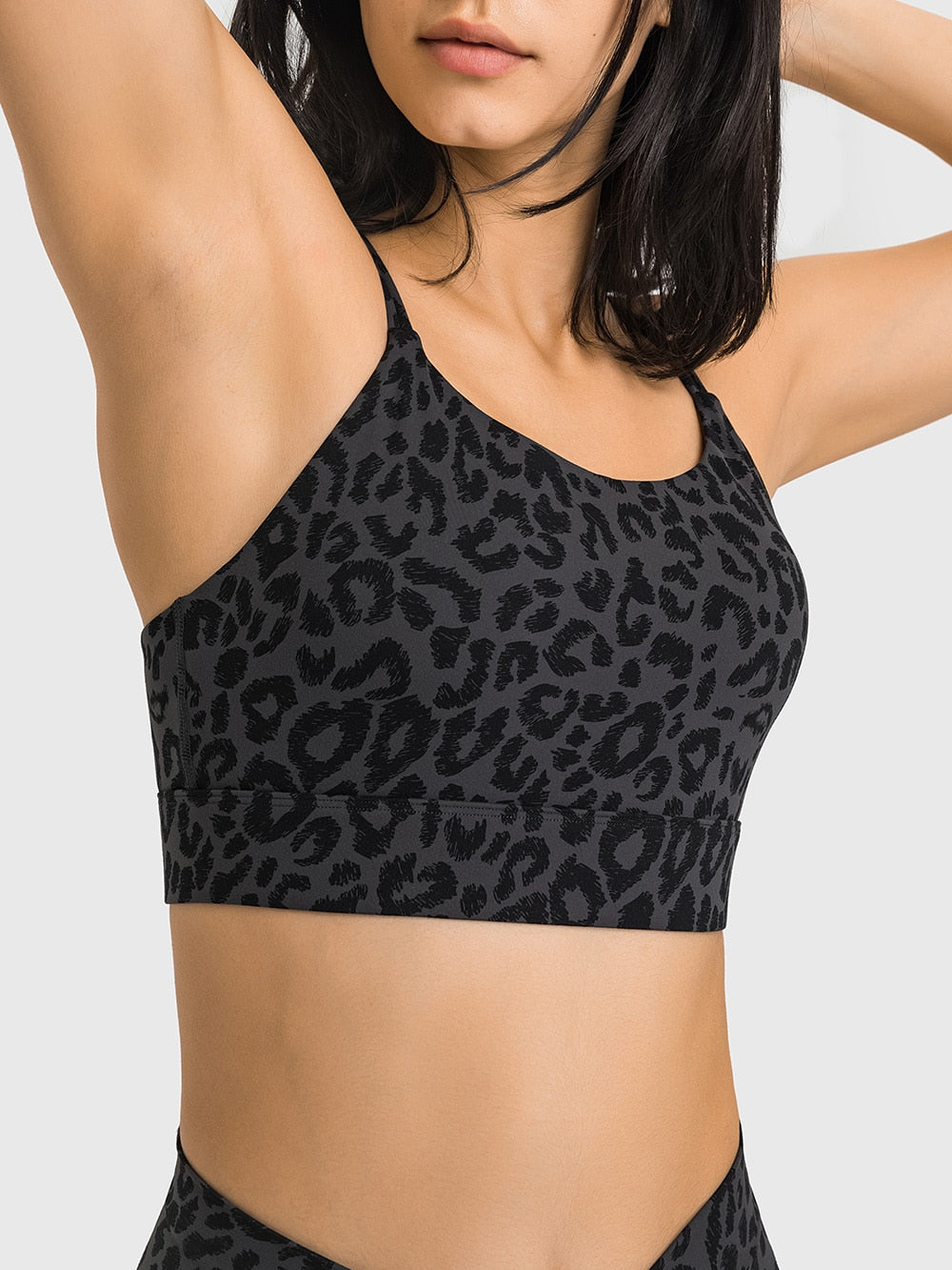 Nike Pro Training tonal leopard print medium support sports bra in